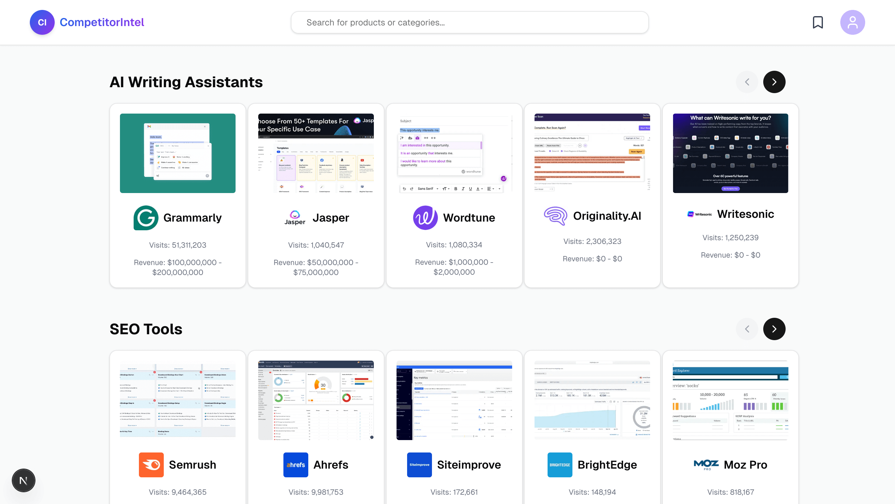 Discovery Page Screenshot